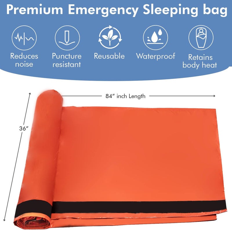 NOVAMEDIC Emergency Sleeping Bag 5 Pack – 84"x36" Thermal Mylar Survival Bivy Sack – Waterproof, Lightweight & Compact Emergency Blanket for Camping, Hiking, Outdoor Survival & Travel - Image 2